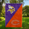 Minnesota Vikings vs Chicago Bears House Divided Flag, NFL House Divided Flag