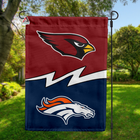 Cardinals vs Broncos House Divided Flag, NFL House Divided Flag