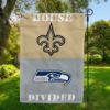 New Orleans Saints vs Seattle Seahawks House Divided Flag, NFL House Divided Flag