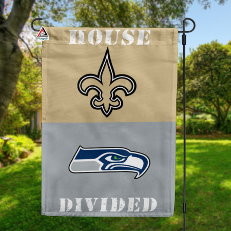 Saints vs Seahawks House Divided Flag, NFL House Divided Flag