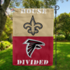 New Orleans Saints vs Atlanta Falcons House Divided Flag, NFL House Divided Flag