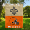 New Orleans Saints vs Cleveland Browns House Divided Flag, NFL House Divided Flag