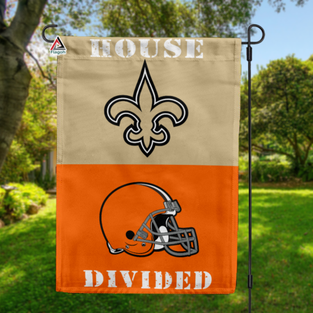 Saints vs Browns House Divided Flag, NFL House Divided Flag