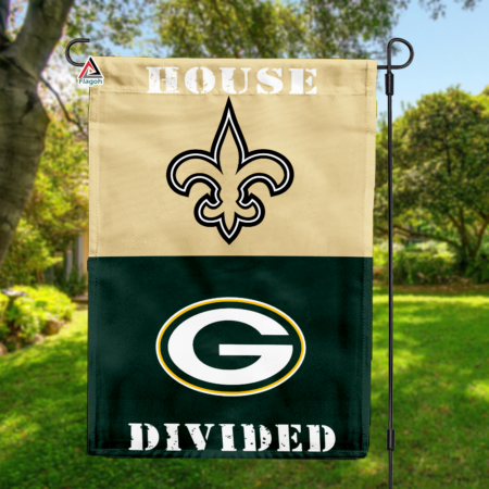 Saints vs Packers House Divided Flag, NFL House Divided Flag