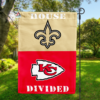 New Orleans Saints vs Kansas City Chiefs House Divided Flag, NFL House Divided Flag