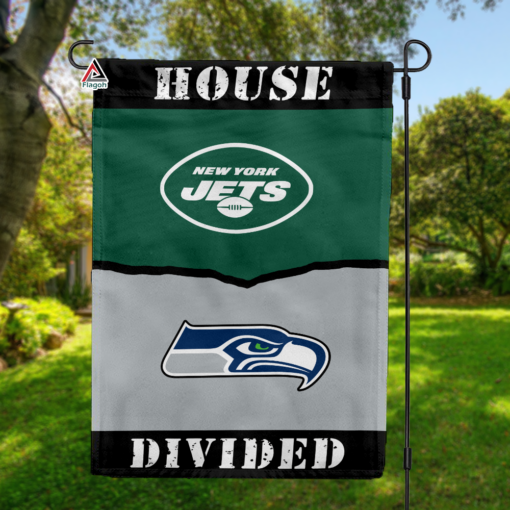 Jets vs Seahawks House Divided Flag, NFL House Divided Flag