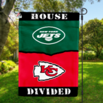 Jets vs Chiefs House Divided Flag, NFL House Divided Flag