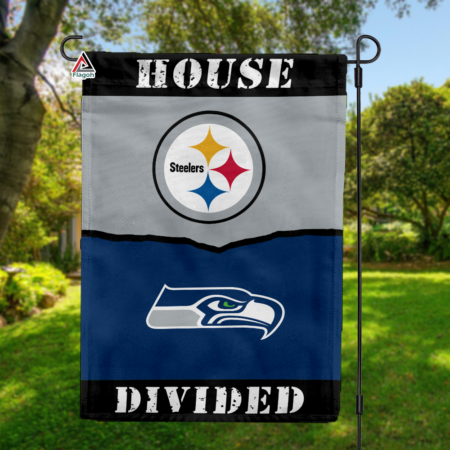 Steelers vs Seahawks House Divided Flag, NFL House Divided Flag