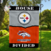 Pittsburgh Steelers vs Denver Broncos House Divided Flag, NFL House Divided Flag