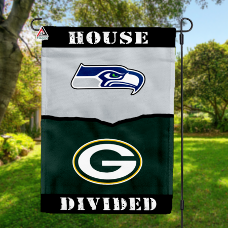 Seahawks vs Packers House Divided Flag, NFL House Divided Flag