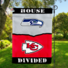 Seattle Seahawks vs Kansas City Chiefs House Divided Flag, NFL House Divided Flag
