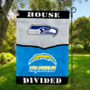 Seattle Seahawks vs Los Angeles Chargers House Divided Flag, NFL House Divided Flag