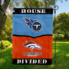 Tennessee Titans vs Denver Broncos House Divided Flag, NFL House Divided Flag