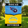Tennessee Titans vs Los Angeles Chargers House Divided Flag, NFL House Divided Flag