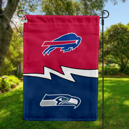 Bills vs Seahawks House Divided Flag, NFL House Divided Flag