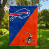 Buffalo Bills vs Cleveland Browns House Divided Flag, NFL House Divided Flag