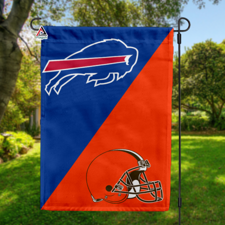 Bills vs Browns House Divided Flag, NFL House Divided Flag