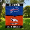 Buffalo Bills vs Denver Broncos House Divided Flag, NFL House Divided Flag