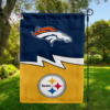 Denver Broncos vs Pittsburgh Steelers House Divided Flag, NFL House Divided Flag