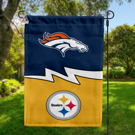 Broncos vs Steelers House Divided Flag, NFL House Divided Flag