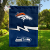 Denver Broncos vs Seattle Seahawks House Divided Flag, NFL House Divided Flag