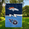 Denver Broncos vs Tennessee Titans House Divided Flag, NFL House Divided Flag