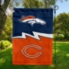 Denver Broncos vs Chicago Bears House Divided Flag, NFL House Divided Flag