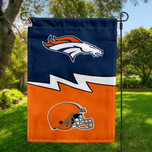 Broncos vs Browns House Divided Flag, NFL House Divided Flag