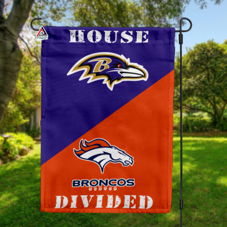 Panthers vs Broncos House Divided Flag, NFL House Divided Flag
