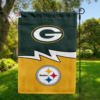 Green Bay Packers vs Pittsburgh Steelers House Divided Flag, NFL House Divided Flag