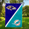 Baltimore Ravens vs Miami Dolphins House Divided Flag, NFL House Divided Flag