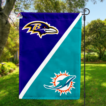 Ravens vs Dolphins House Divided Flag, NFL House Divided Flag