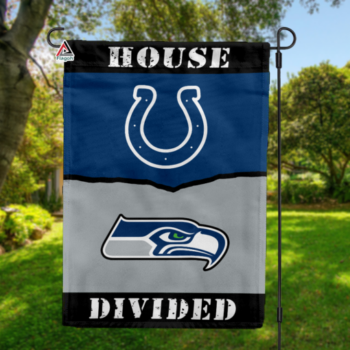 Colts vs Seahawks House Divided Flag, NFL House Divided Flag