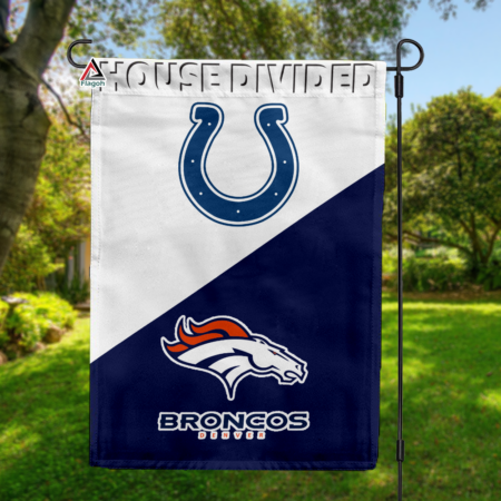 Colts vs Broncos House Divided Flag, NFL House Divided Flag