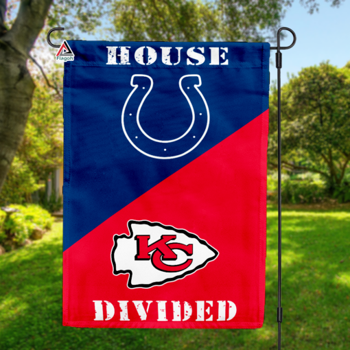 Colts vs Chiefs House Divided Flag, NFL House Divided Flag