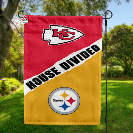 Chiefs vs Steelers House Divided Flag, NFL House Divided Flag