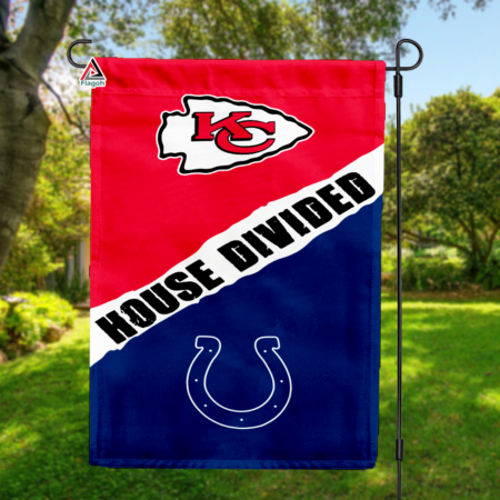 Chiefs vs Colts House Divided Flag, NFL House Divided Flag