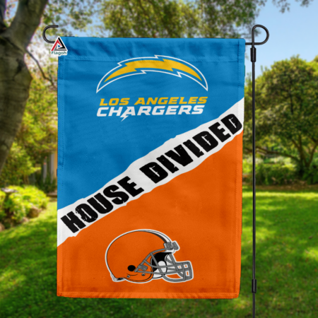 Chargers vs Browns House Divided Flag, NFL House Divided Flag