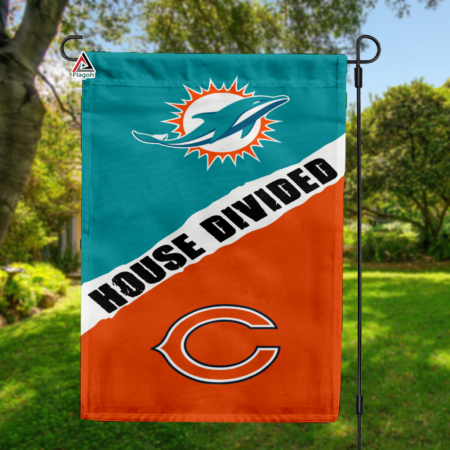 Dolphins vs Bears House Divided Flag, NFL House Divided Flag