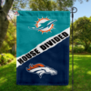 Miami Dolphins vs Denver Broncos House Divided Flag, NFL House Divided Flag