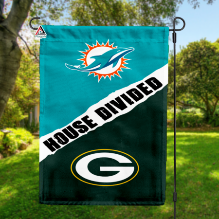 Dolphins vs Packers House Divided Flag, NFL House Divided Flag