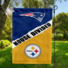 New England Patriots vs Pittsburgh Steelers House Divided Flag, NFL House Divided Flag
