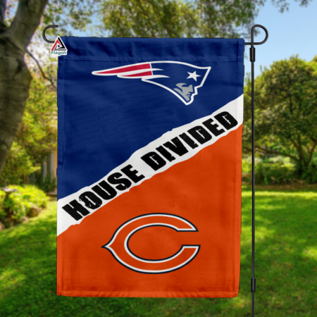 Patriots vs Bears House Divided Flag, NFL House Divided Flag