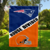 New England Patriots vs Cleveland Browns House Divided Flag, NFL House Divided Flag