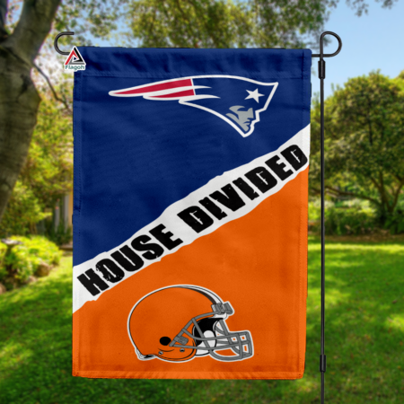 Patriots vs Browns House Divided Flag, NFL House Divided Flag