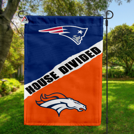 Patriots vs Broncos House Divided Flag, NFL House Divided Flag