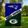 New England Patriots vs Green Bay Packers House Divided Flag, NFL House Divided Flag