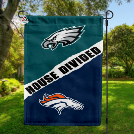 Eagles vs Broncos House Divided Flag, NFL House Divided Flag