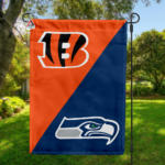 Bengals vs Seahawks House Divided Flag, NFL House Divided Flag