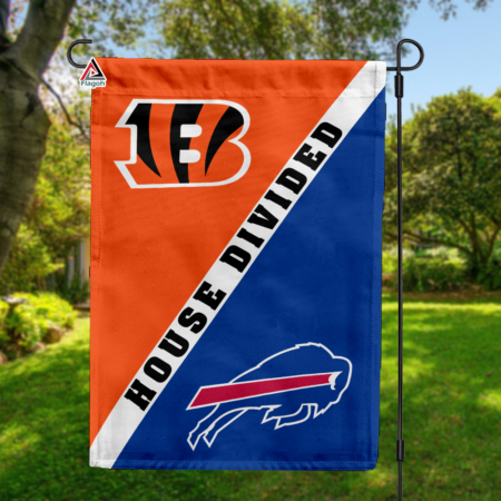 Bengals vs Bills House Divided Flag, NFL House Divided Flag